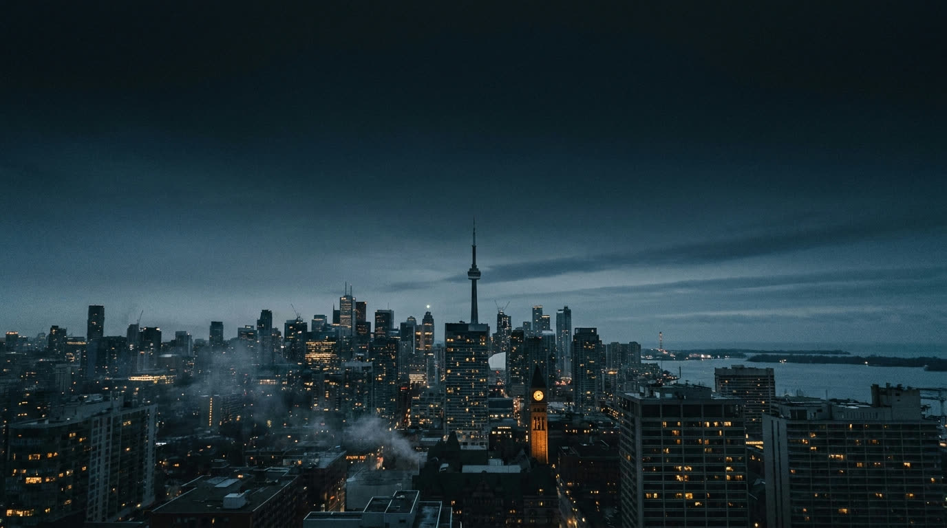 Toronto skyline at dusk